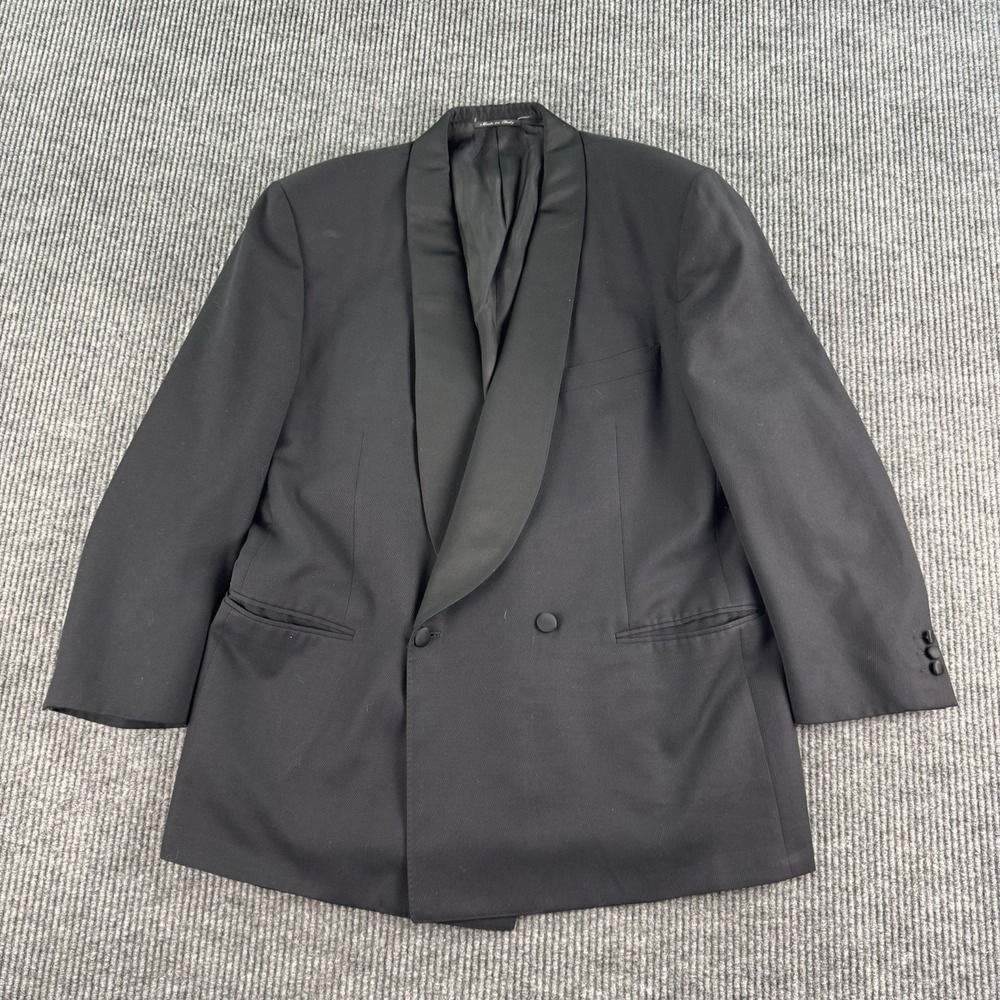 Vintage Boyds Canali Tuxedo Jacket 48 R Black Wool Formal Wedding Designer *